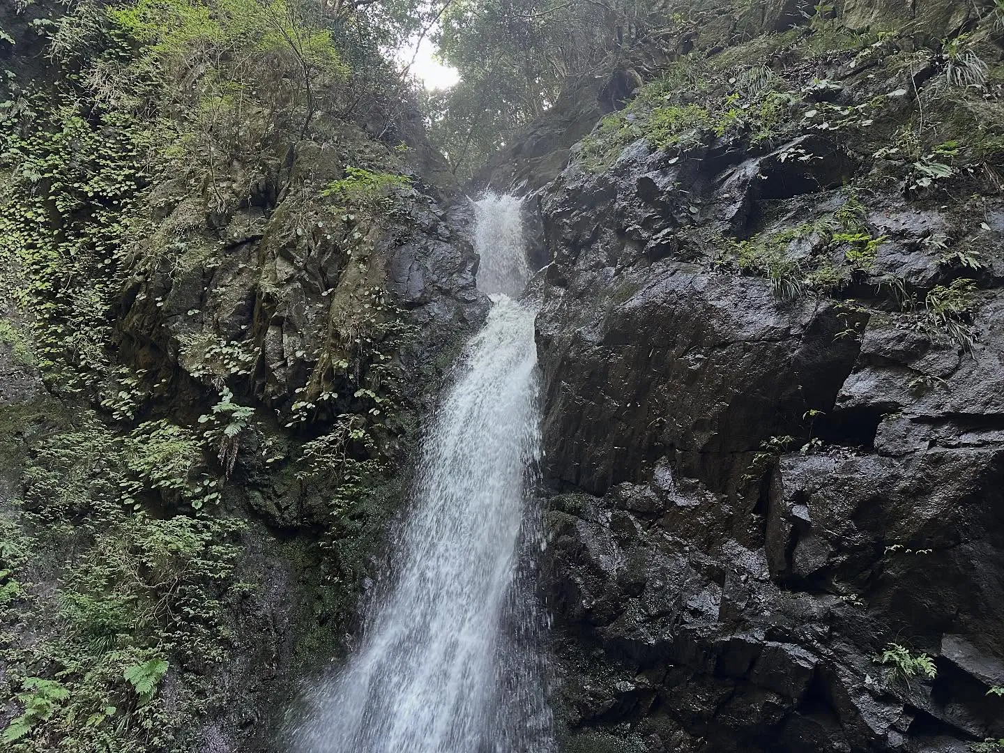 苦手なコーキングなどもへこたれず頑張り、癒しを求めて滝を拝み...